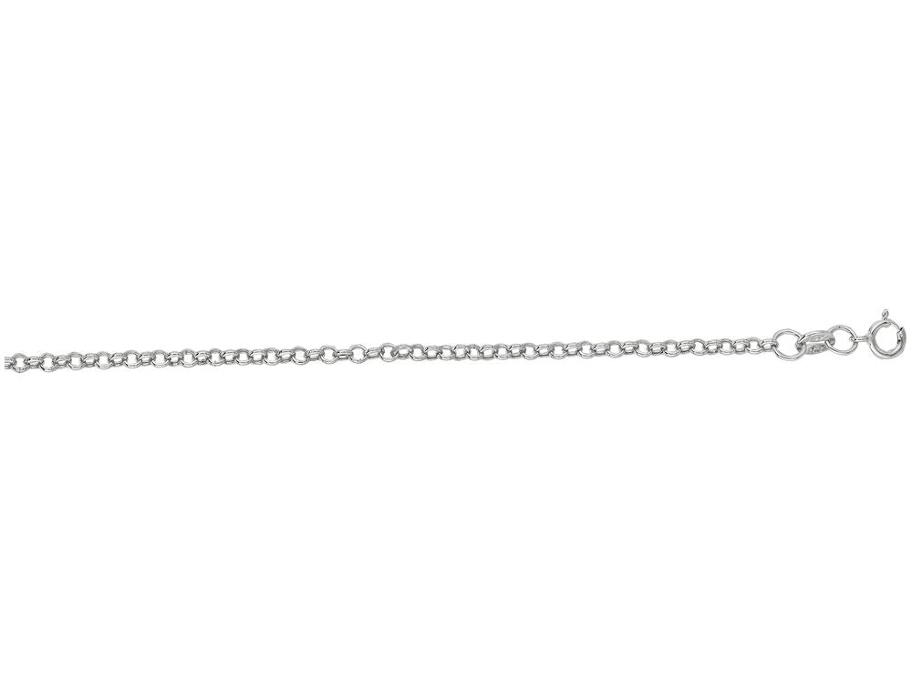 Finejewelers 14 Kt White Gold 18 Inch 2.0mm Bright Cut Round Rolo Chain With Spring Ring Clasp