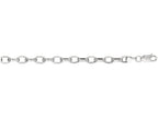 Finejewelers 14 Kt White Gold 18 Inch 4.6mm Bright Cut Oval Rolo Chain With Lobster Clasp