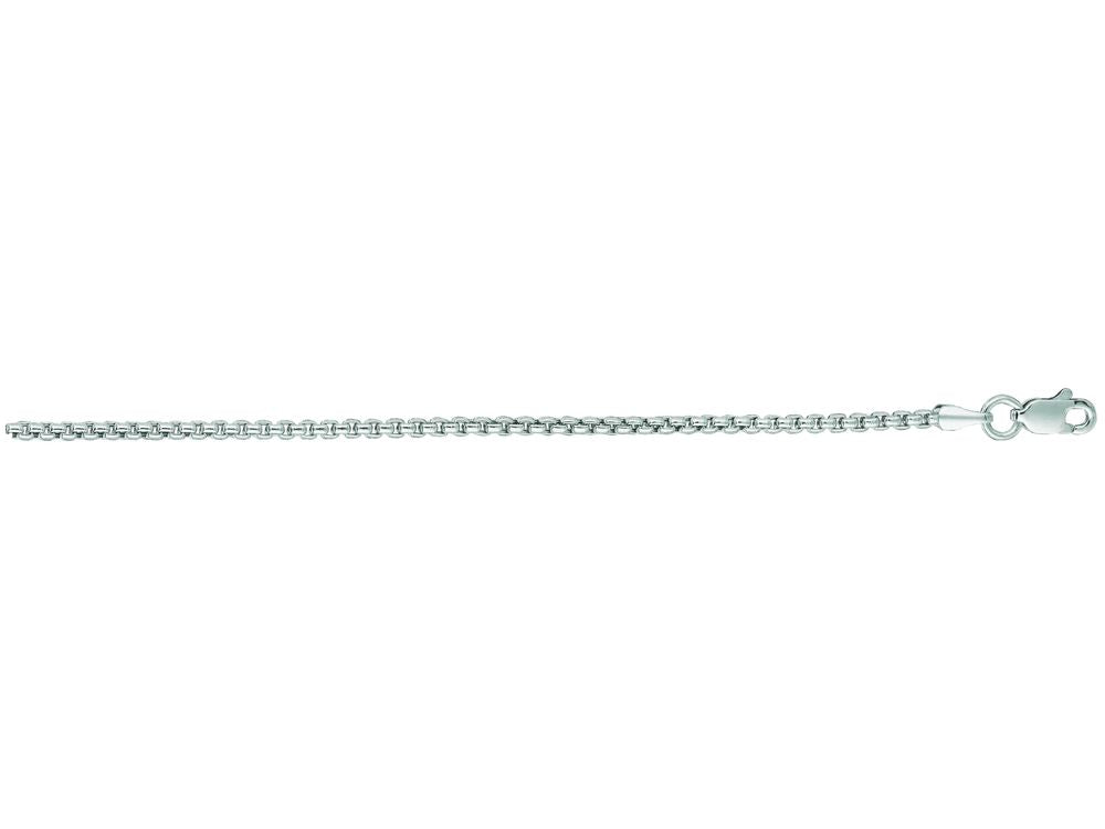 Finejewelers 14 Kt White Gold 18 Inch 1.7mm Shiny Round Box Chain With Lobster Clasp