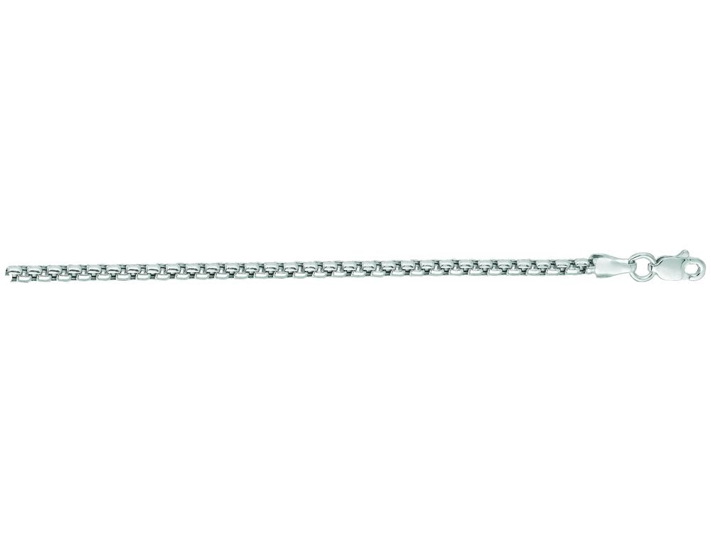 Finejewelers 14 Kt White Gold 18 Inch 2.4mm Shiny Round Box Chain With Lobster Clasp