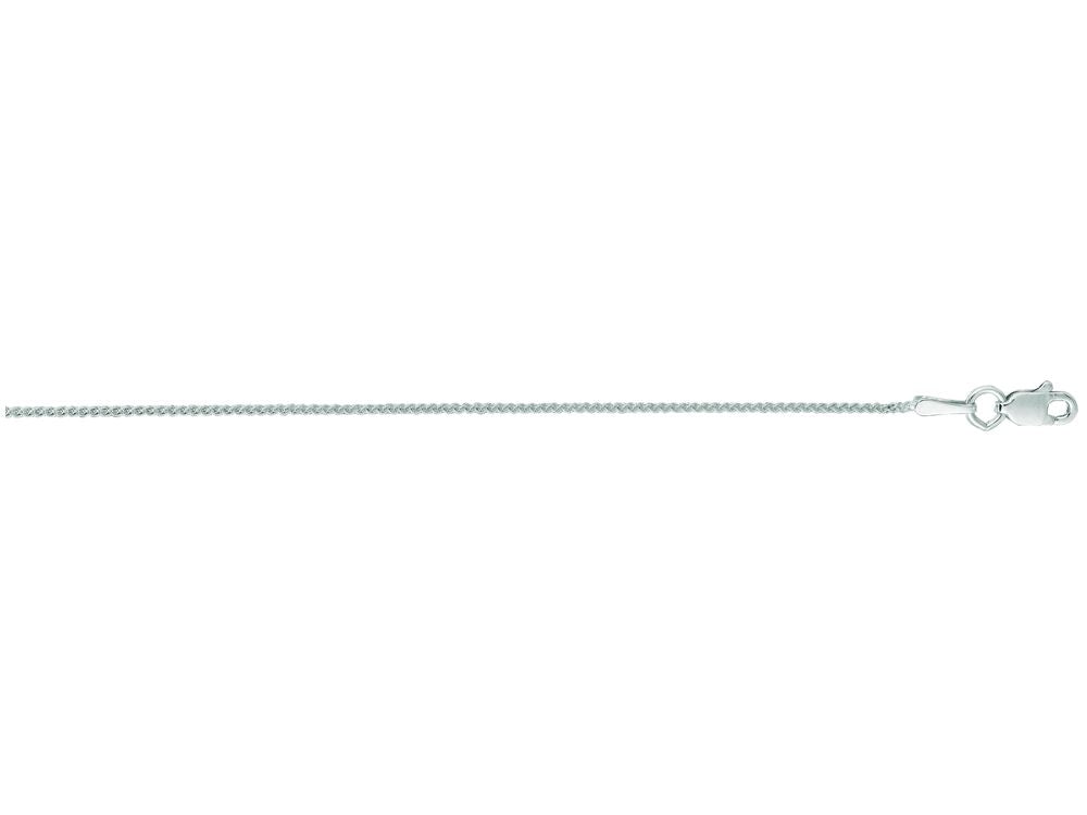 Finejewelers 14 Kt White Gold 18 Inch 1.0mm Round Wheat Chain With Lobster Clasp