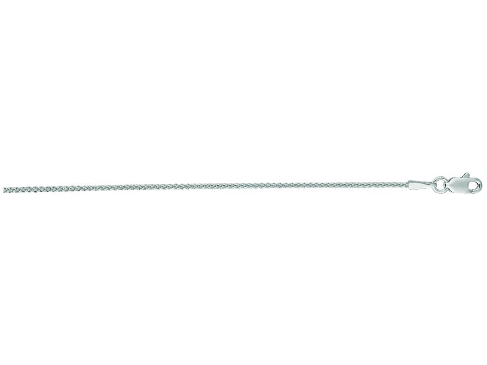 Finejewelers 14 Kt White Gold 18 Inch 1.2mm Round Wheat Chain With Lobster Clasp