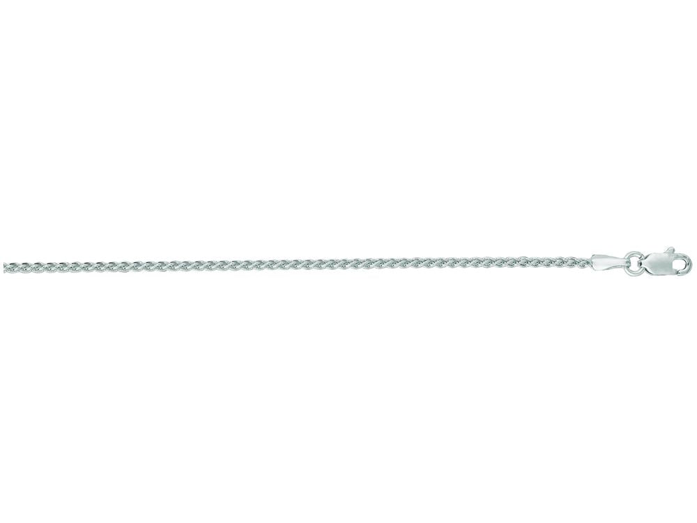 Finejewelers 14 Kt White Gold 16 Inch 1.5mm Round Wheat Chain With Lobster Clasp