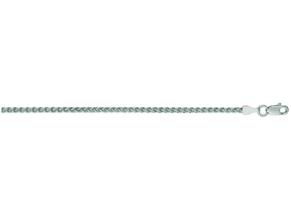 Finejewelers 14 Kt White Gold 18 Inch 2.1mm Round Wheat Chain With Lobster Clasp
