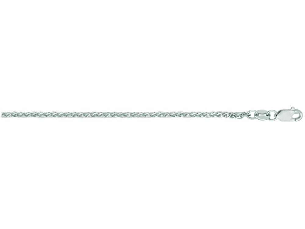 Finejewelers 14 Kt White Gold 18 Inch 1.8mm Square Wheat Chain With Lobster Clasp