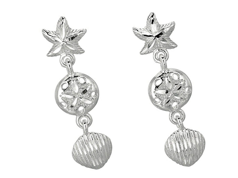 Finejewelers Sterling Silver Sealife Earrings