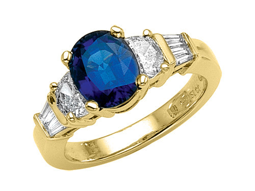 Finejewelers Genuine Sapphire Engagement Ring
