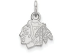 14k White Gold Nhl Logoart Chicago Blackhawks Extra Small Pendant