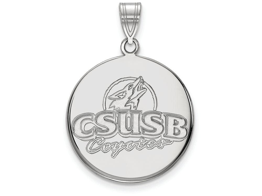 14k White Gold Logoart California State University San Bernardino Large Pendant
