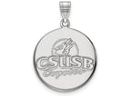 14k White Gold Logoart California State University San Bernardino Large Pendant