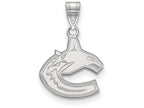 14k White Gold Nhl Logoart Vancouver Canucks Small Pendant