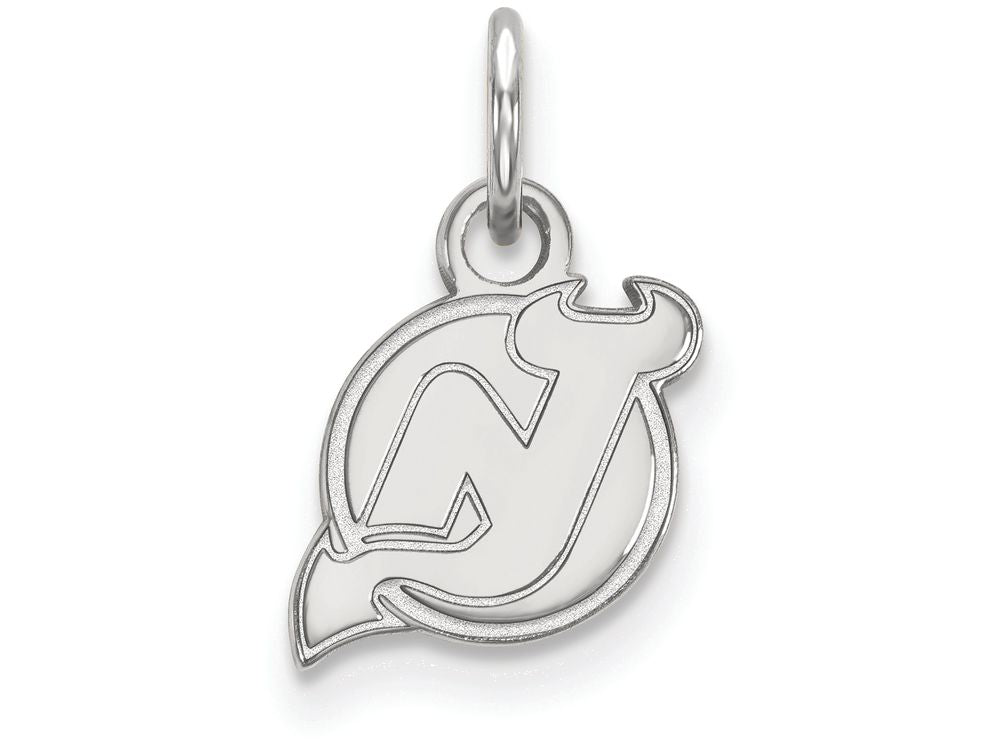 14k White Gold Nhl Logoart New Jersey Devils Extra Small Pendant