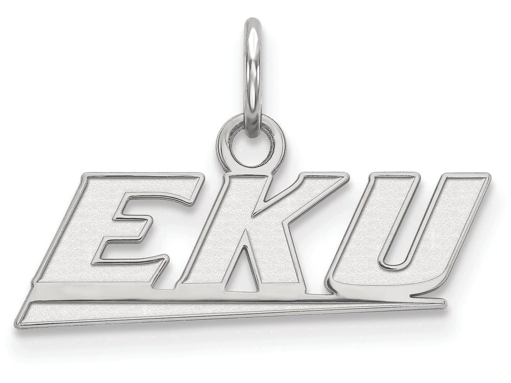 14k White Gold Logoart Eastern Kentucky University Extra Small Pendant