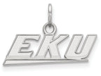 14k White Gold Logoart Eastern Kentucky University Extra Small Pendant