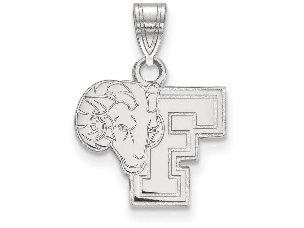 14k White Gold Logoart Fordham University Small Pendant