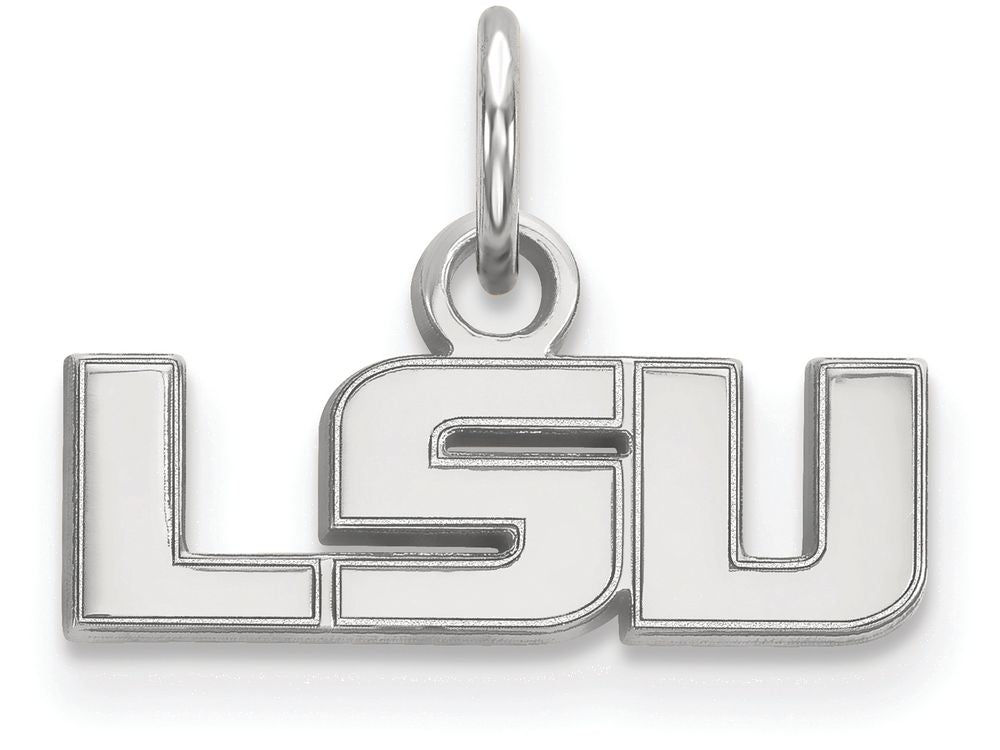 14k White Gold Logoart Louisiana State University Extra Small Pendant