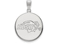 14k White Gold Logoart North Dakota State Large Disc Pendant