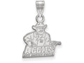 14k White Gold Logoart New Mexico State University Small Pendant