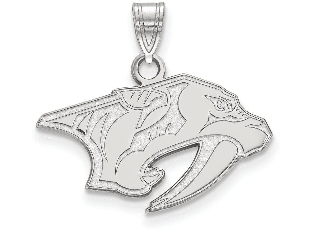 14k White Gold Nhl Logoart Nashville Predators Small Pendant
