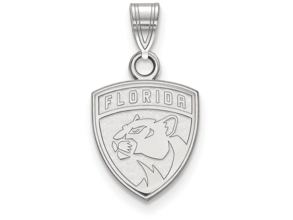 14k White Gold Nhl Logoart Florida Panthers Small Pendant