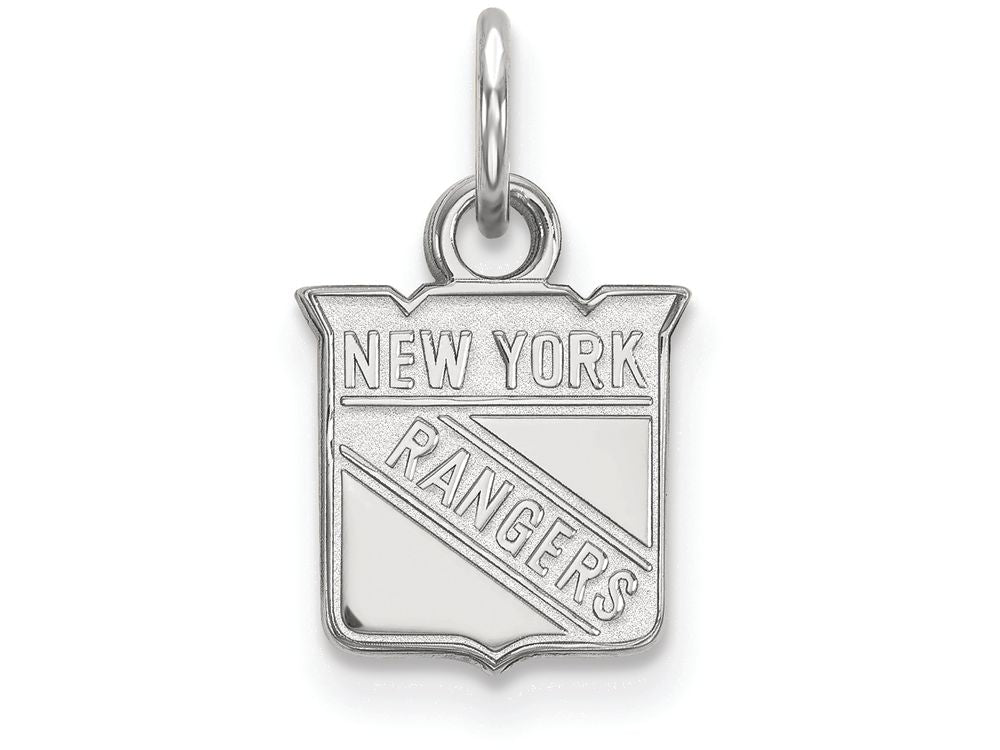 14k White Gold Nhl Logoart New York Rangers Extra Small Pendant
