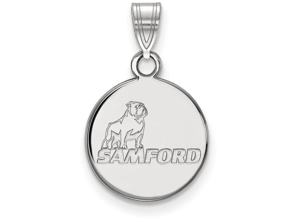 14k White Gold Logoart Samford University Small Pendant