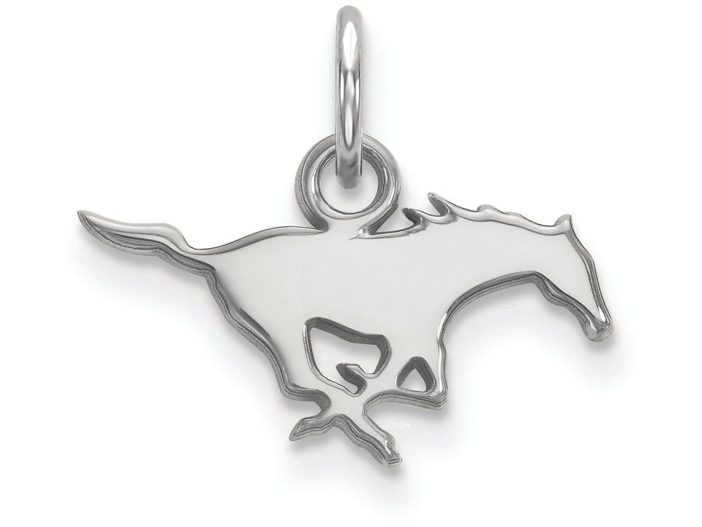 14k White Gold Logoart Southern Methodist University Extra Small Pendant