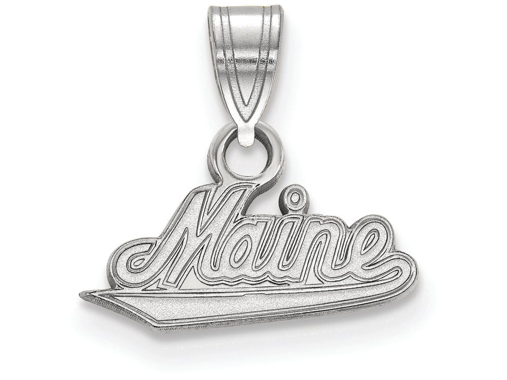 14k White Gold Logoart University Of Maine Small Pendant