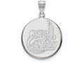 14k White Gold Logoart U Of North Carolina At Charlotte Large Disc Pendant