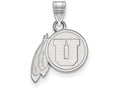 14k White Gold Logoart University Of Utah Small Pendant