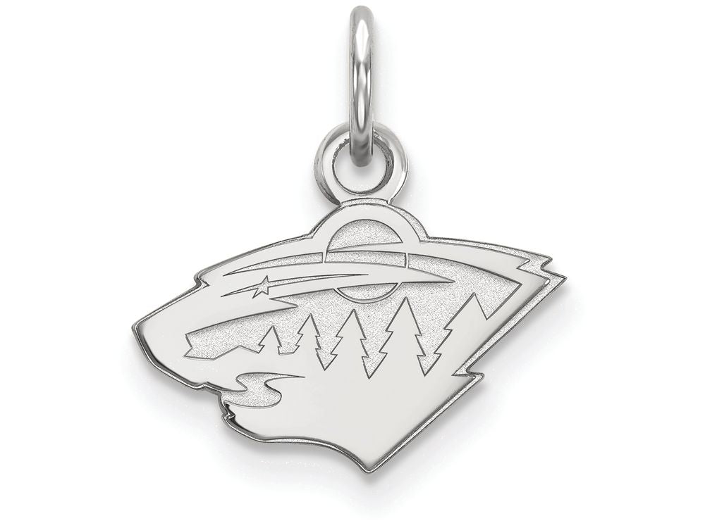 14k White Gold Nhl Logoart Minnesota Wild Extra Small Pendant