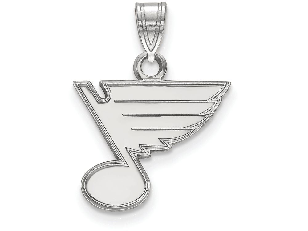 14k White Gold Nhl Logoart St. Louis Blues Small Pendant