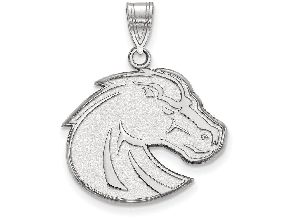 14k White Gold Logoart Boise State University Large Pendant