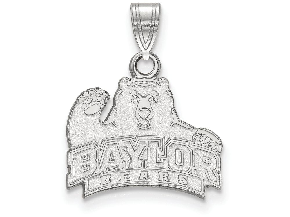 14k White Gold Logoart Baylor University Small Pendant
