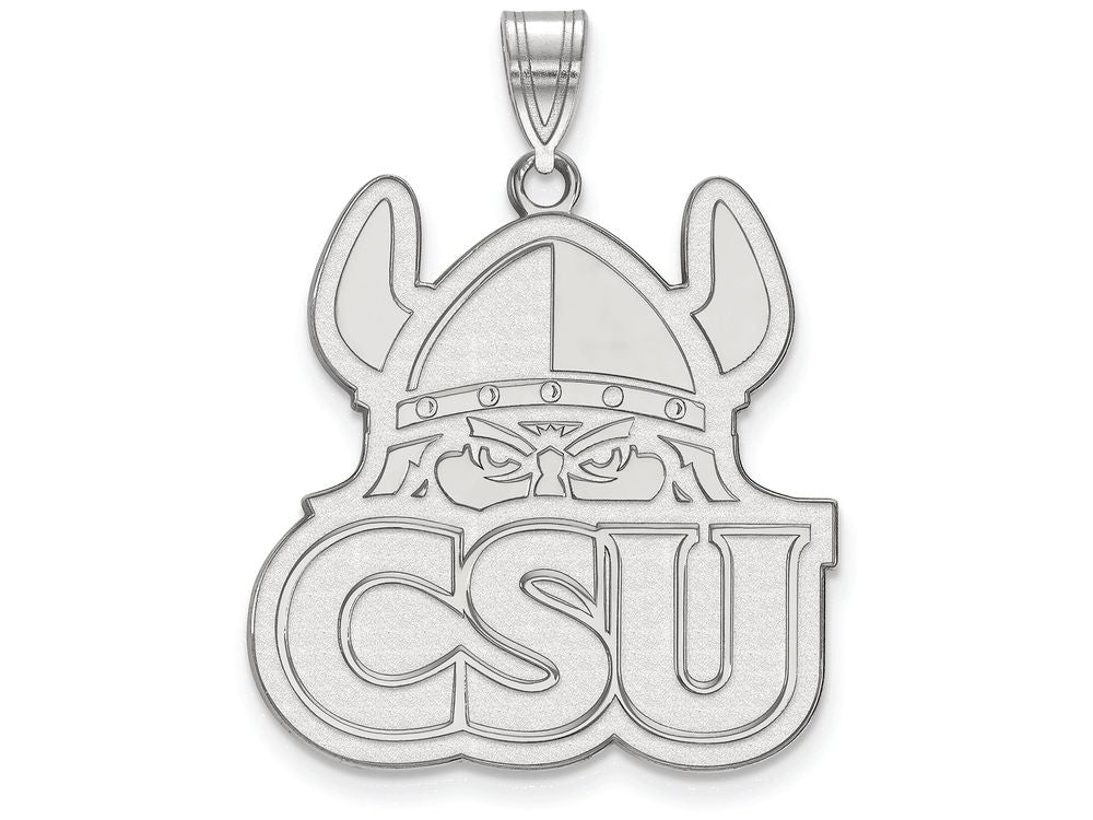 14k White Gold Logoart Cleveland State University Extra Large  Pendant