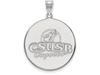 14k White Gold Logoart California State University San Bernardino Extra Large  Pendant