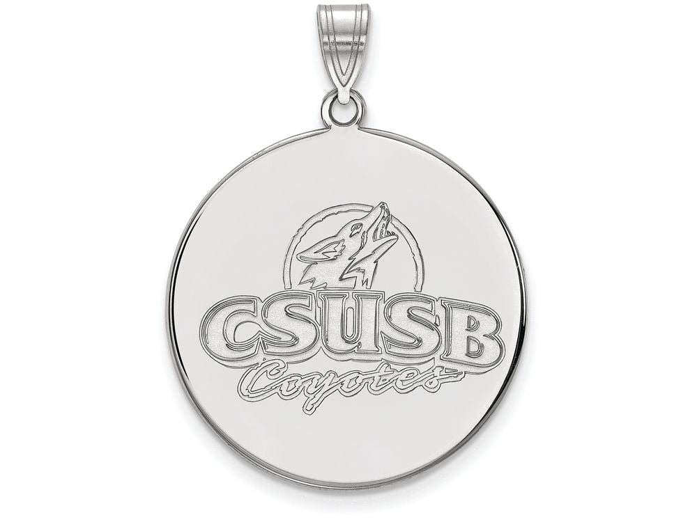14k White Gold Logoart California State University San Bernardino Extra Large  Pendant
