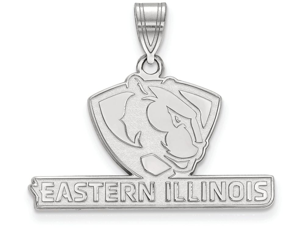 14k White Gold Logoart Eastern Illinois University Medium Pendant
