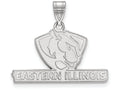 14k White Gold Logoart Eastern Illinois University Medium Pendant