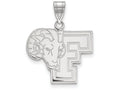 14k White Gold Logoart Fordham University Large Pendant