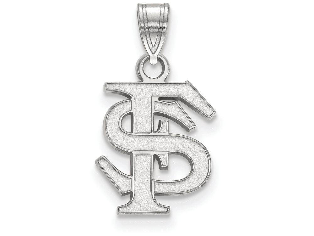 14k White Gold Logoart Florida State University Small Pendant
