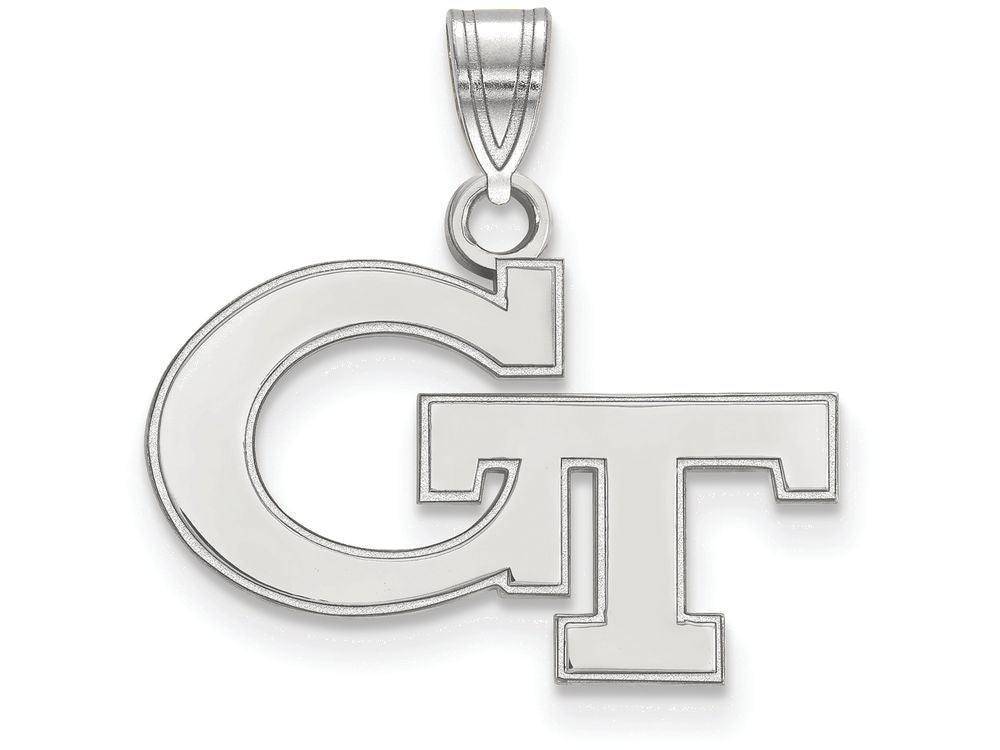 14k White Gold Logoart Georgia Institute Of Technology Small Pendant