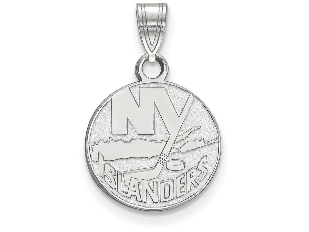 14k White Gold Nhl Logoart New York Islanders Small Pendant