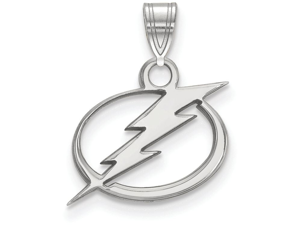 14k White Gold Nhl Logoart Tampa Bay Lightning Small Pendant