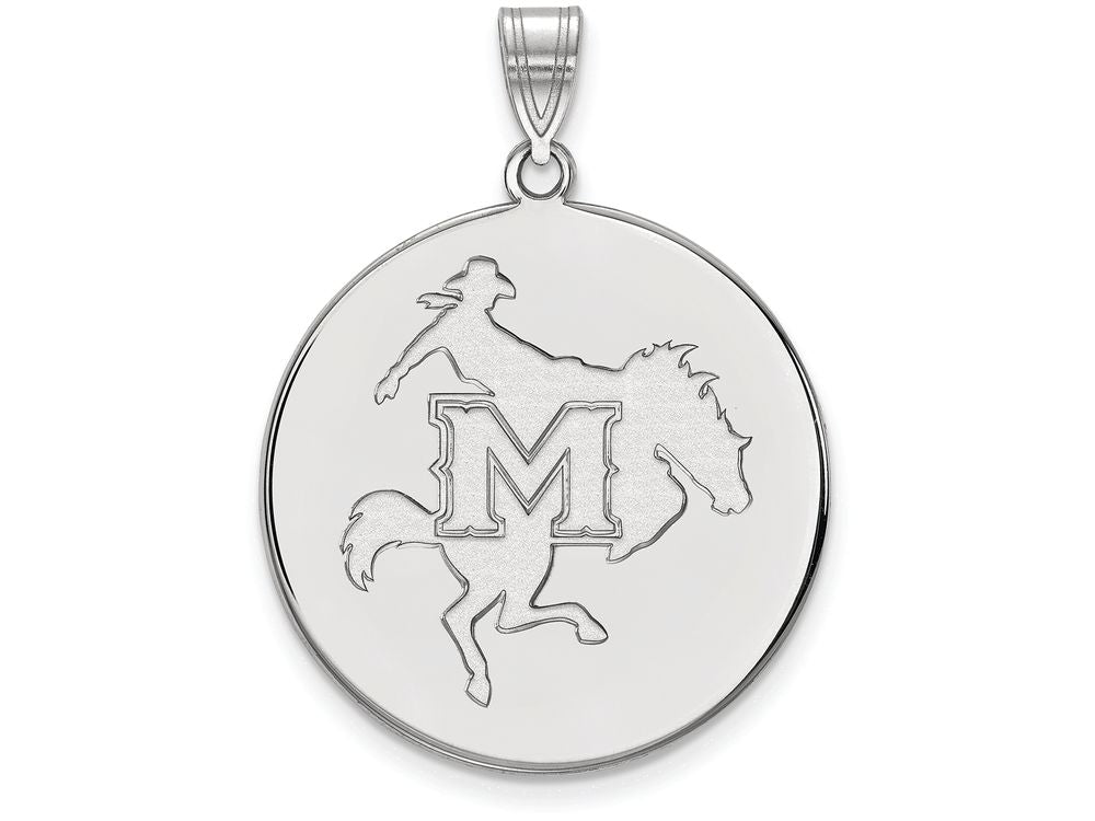 14k White Gold Logoart Mcneese State University Extra Large  Disc Pendant