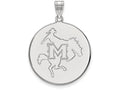 14k White Gold Logoart Mcneese State University Extra Large  Disc Pendant