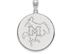 14k White Gold Logoart Mcneese State University Extra Large  Disc Pendant