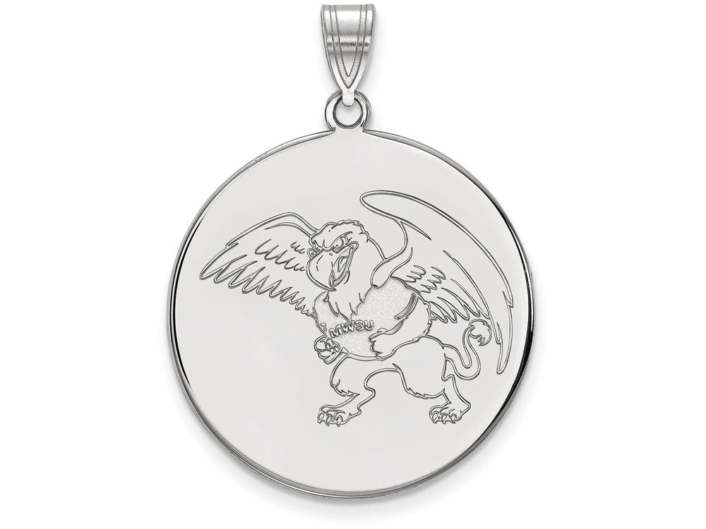14k White Gold Logoart Missouri Western State University Extra Large  Disc Pendant