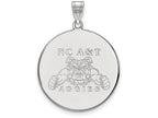 14k White Gold Logoart North Carolina Aandt Extra Large  Disc Pendant