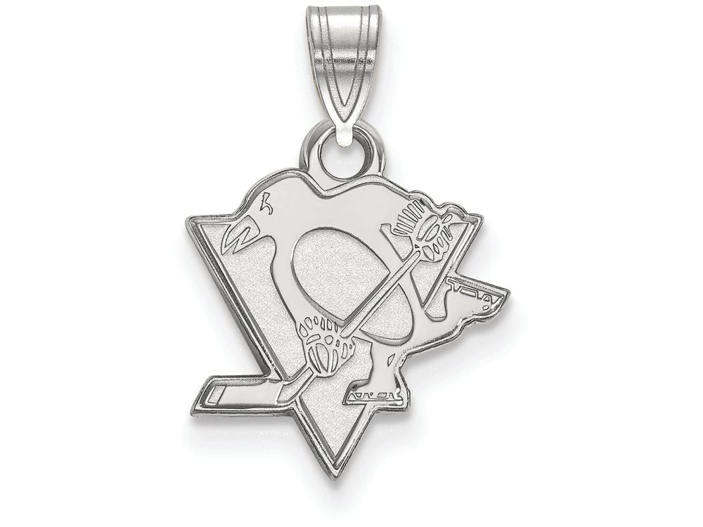 14k White Gold Nhl Logoart Pittsburgh Penguins Small Pendant